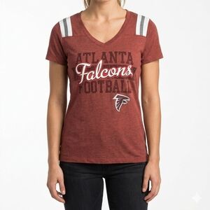 NFL Atlanta Falcons Women's Red V-Neck Tee